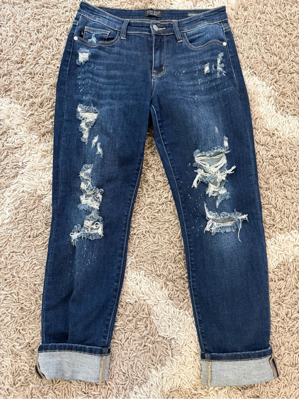 Judy Blue Distressed Boyfriend Jeans